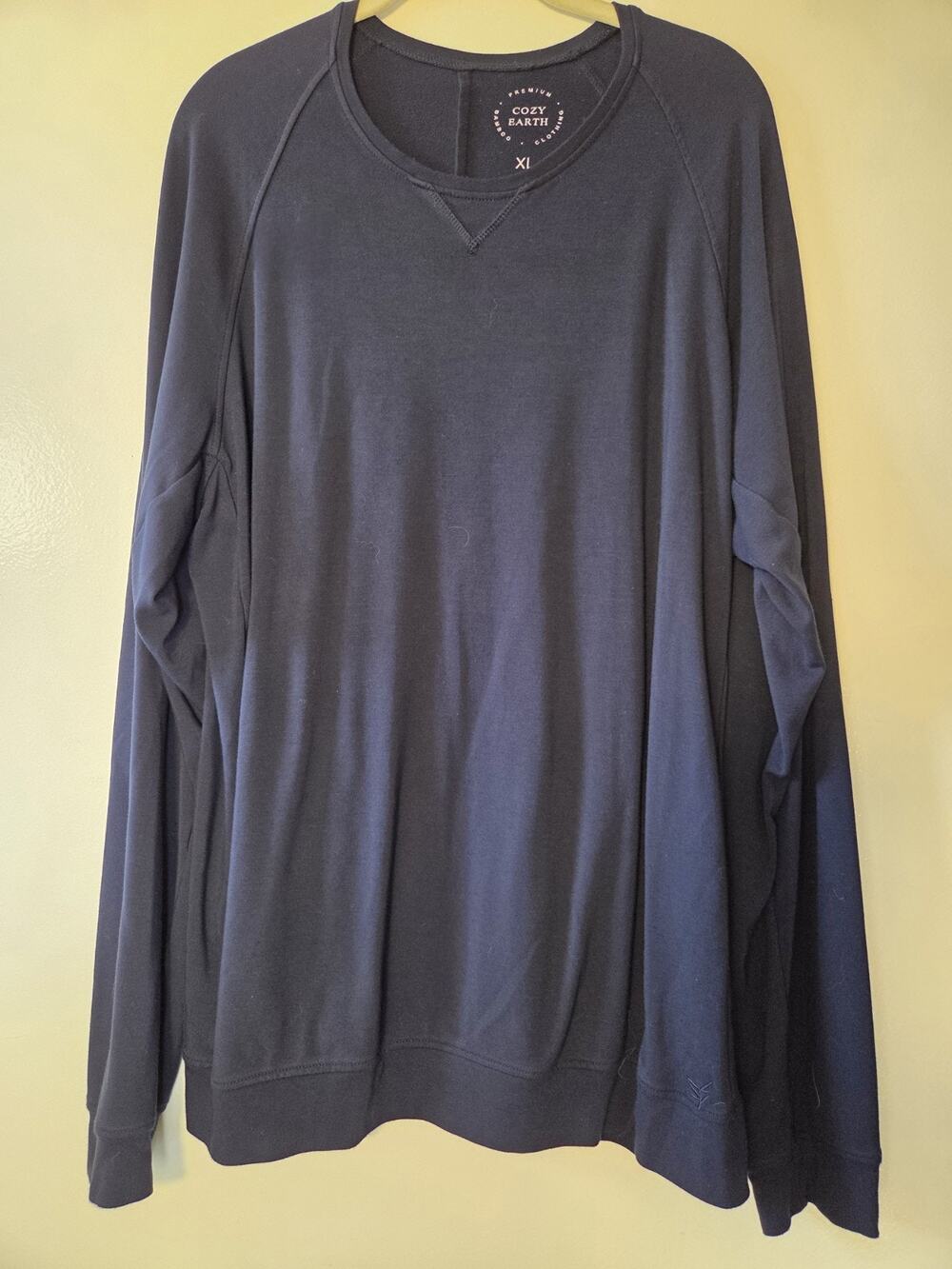 Cozy Earth Womens XL Blue Pullover Crew Neck T Shirt Bamboo Viscose So Soft